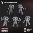 Tabletop Terrain Miniature Ignisaurus Clan Warriors (build kit) - Prime Armored Battleline Squad of Space Knights