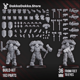 Tabletop Terrain Miniature Ignisaurus Clan Warriors (build kit) - Prime Armored Battleline Squad of Space Knights