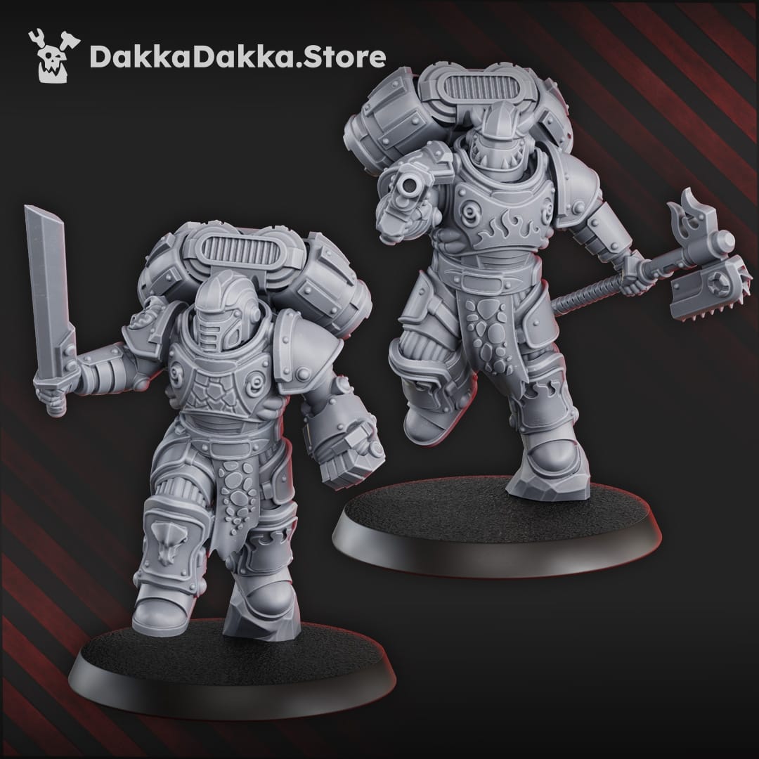 Tabletop Terrain Miniature Ignisaurus Clan Warriors Storm Squad with Jetpacks (x5) - Prime Armored Assault Unit of Space Knights