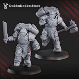 Tabletop Terrain Miniature Ignisaurus Clan Warriors Storm Squad with Jetpacks (x5) - Prime Armored Assault Unit of Space Knights