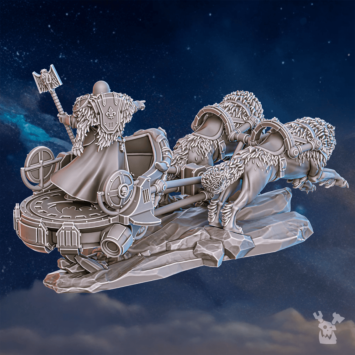 Tabletop Terrain Miniature Jarl Arna on Stormchariot