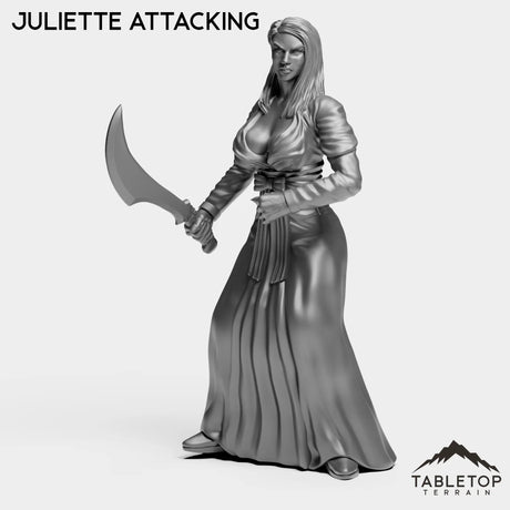 Tabletop Terrain Miniature Juliette Attacking Romeo and Juliette