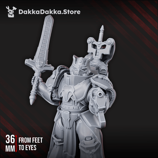 Tabletop Terrain Miniature Knight-Commander Henry The Stronghold - Prime Armored Space Captain of Citadel Vanguard