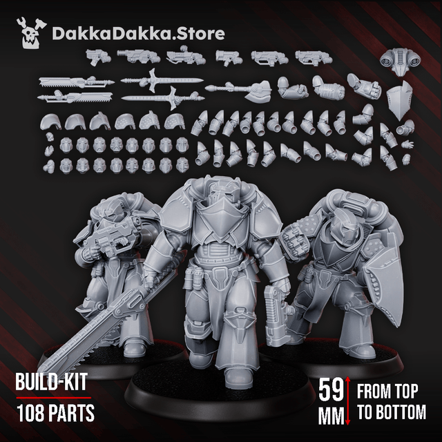 Tabletop Terrain Miniature Knights of the Sky Gates (build kit) - Prime Armored Space Assault Squad of Citadel Vanguard