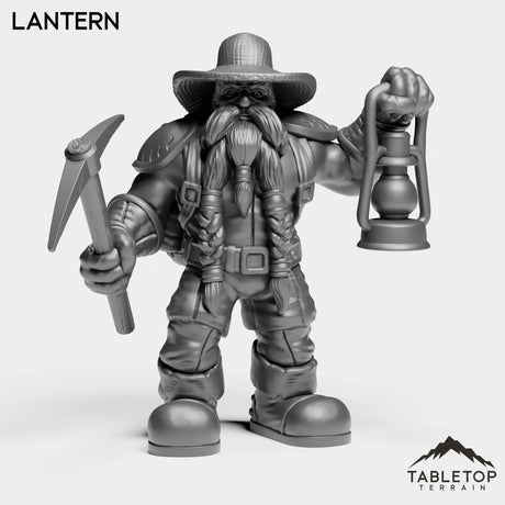 Tabletop Terrain Miniature Lantern Dwarf Archaeologist