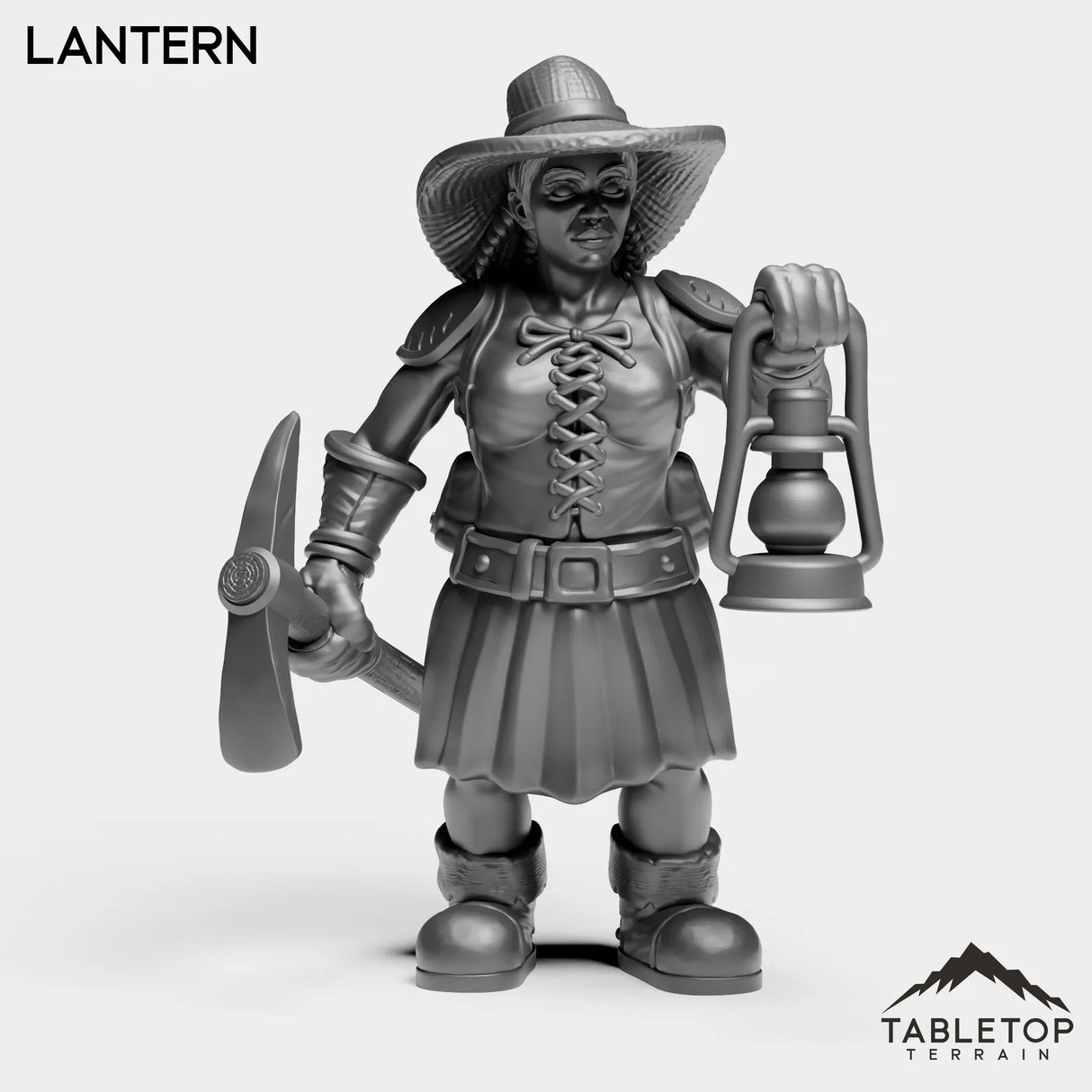 Tabletop Terrain Miniature Lantern Dwarf Archaeoloigist Female
