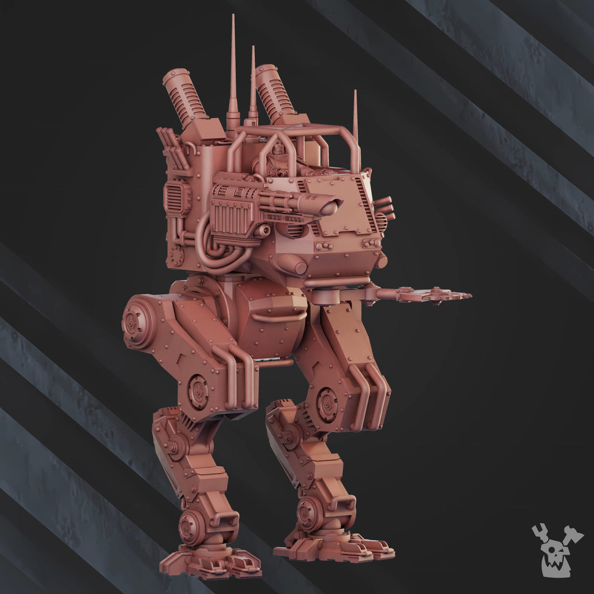 Tabletop Terrain Miniature Light Stomper Mech "Arctic Fox" AF-170