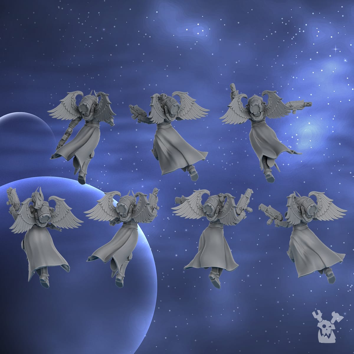 Tabletop Terrain Miniature Lunar Angels build-kit & squad