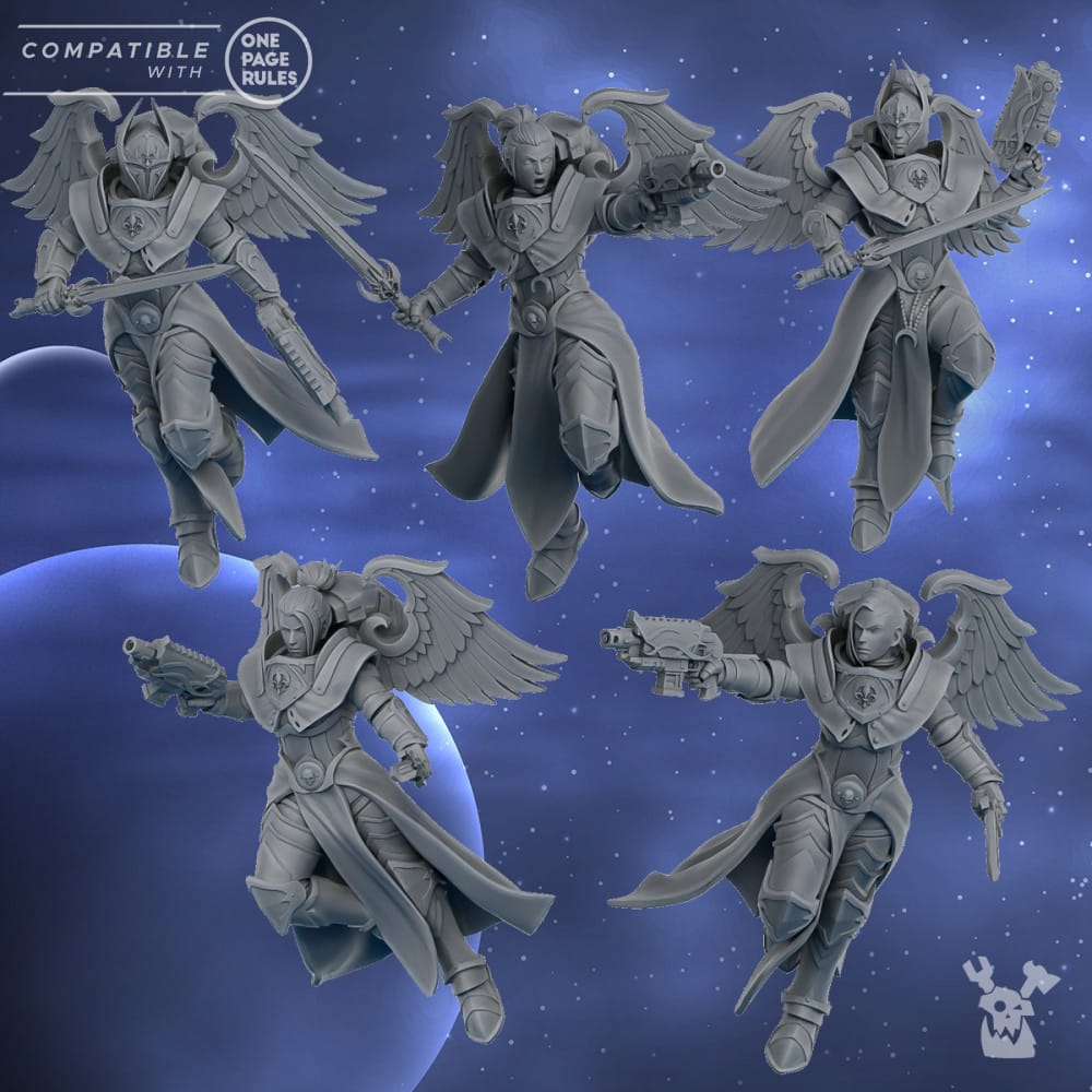 Tabletop Terrain Miniature Lunar Angels build-kit & squad