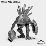 Tabletop Terrain Miniature Mace and Shield Murlocs with Weapons