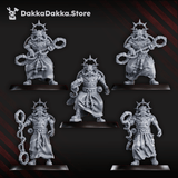 Tabletop Terrain Miniature Machine Cult Shock priests with staff x5