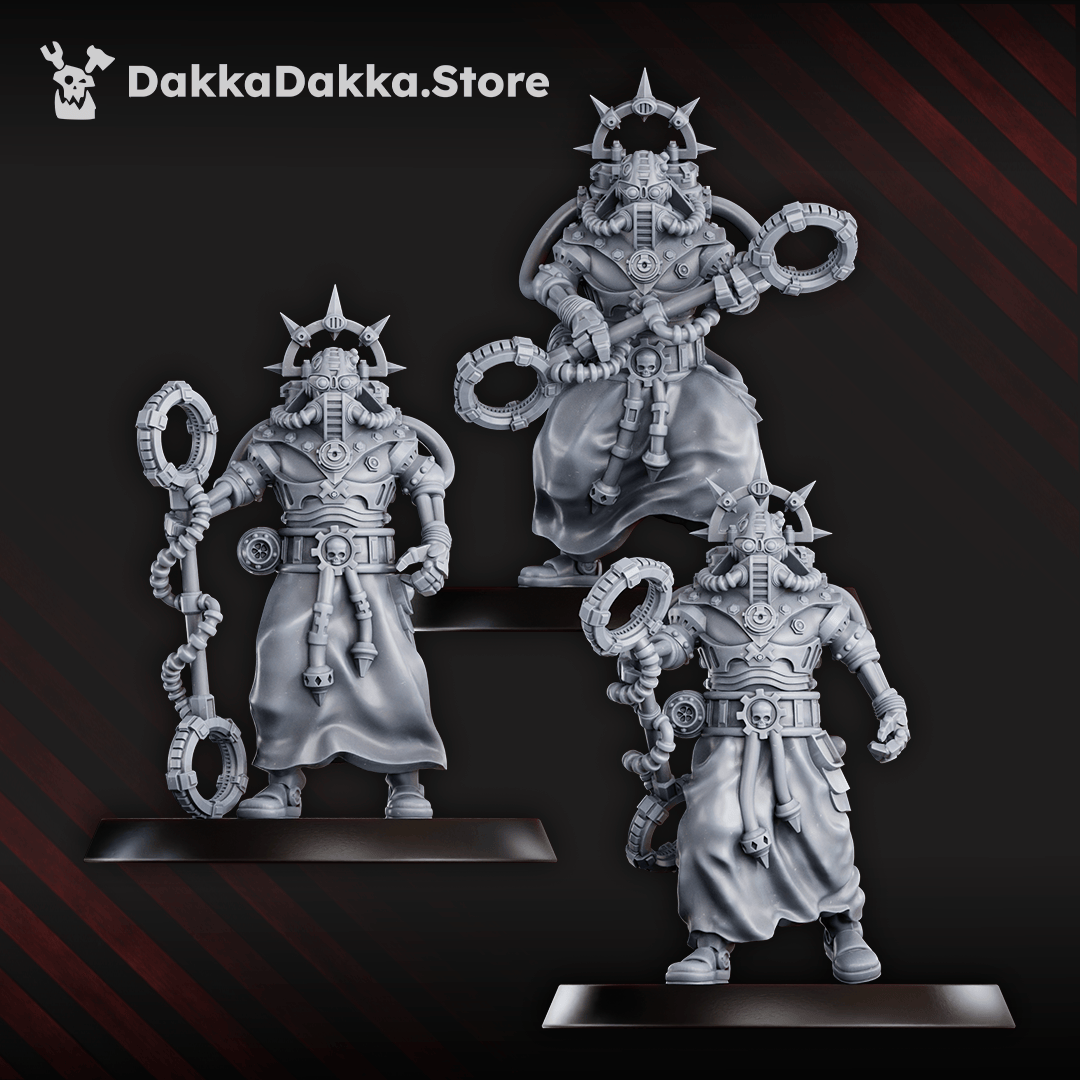 Tabletop Terrain Miniature Machine Cult Shock priests with staff x5
