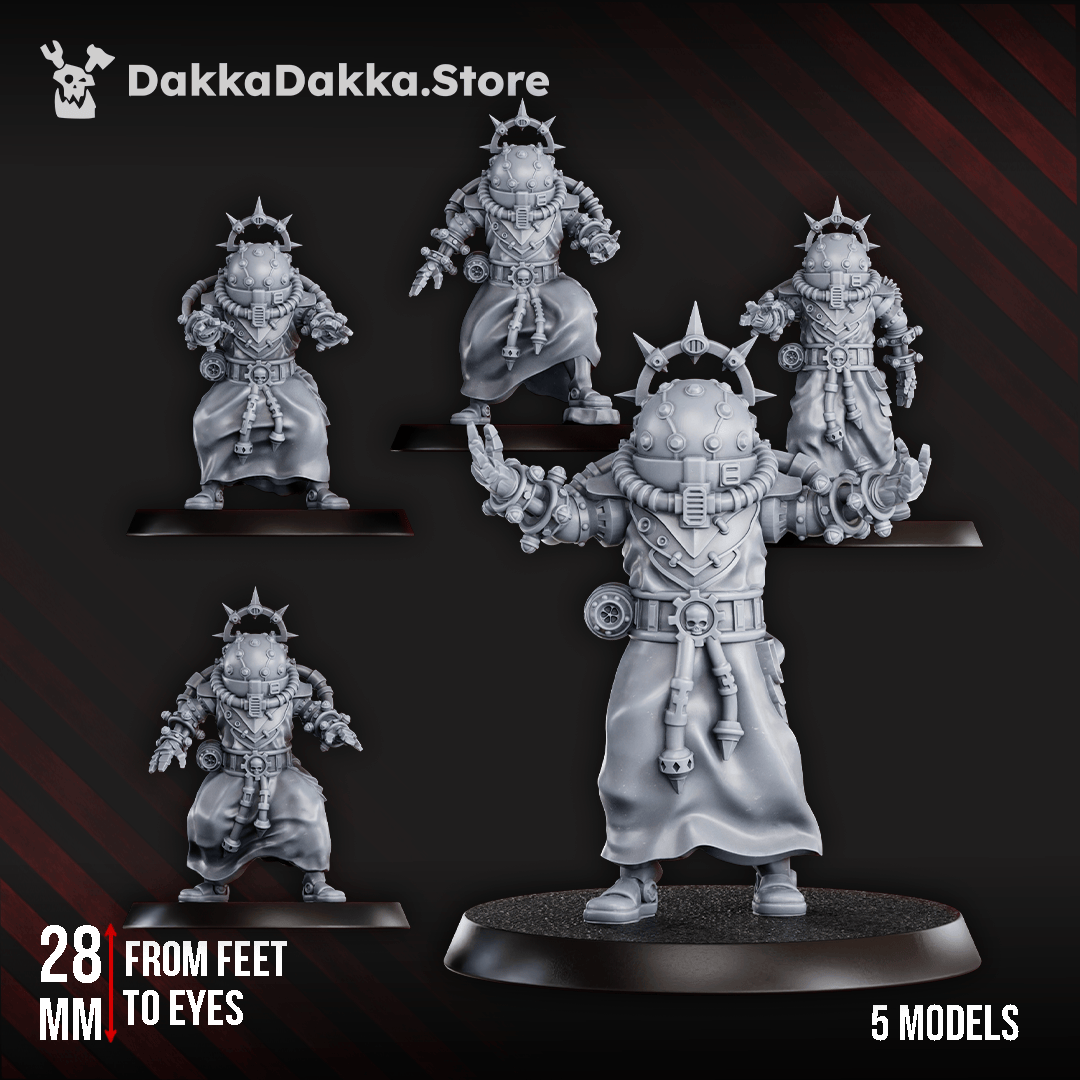 Tabletop Terrain Miniature Machine Cult Shock priests x5