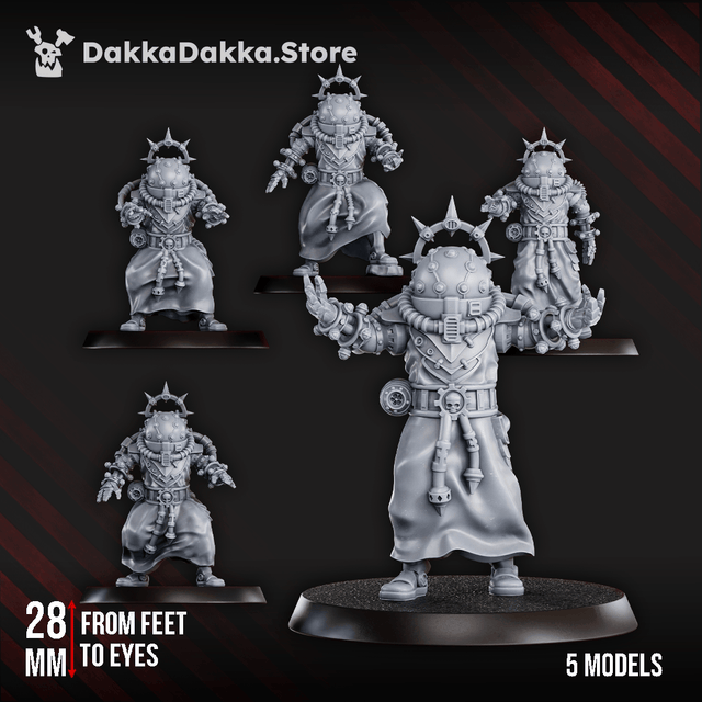 Tabletop Terrain Miniature Machine Cult Shock priests x5