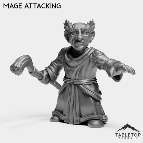 Tabletop Terrain Miniature Mage Attacking Gnome Starters