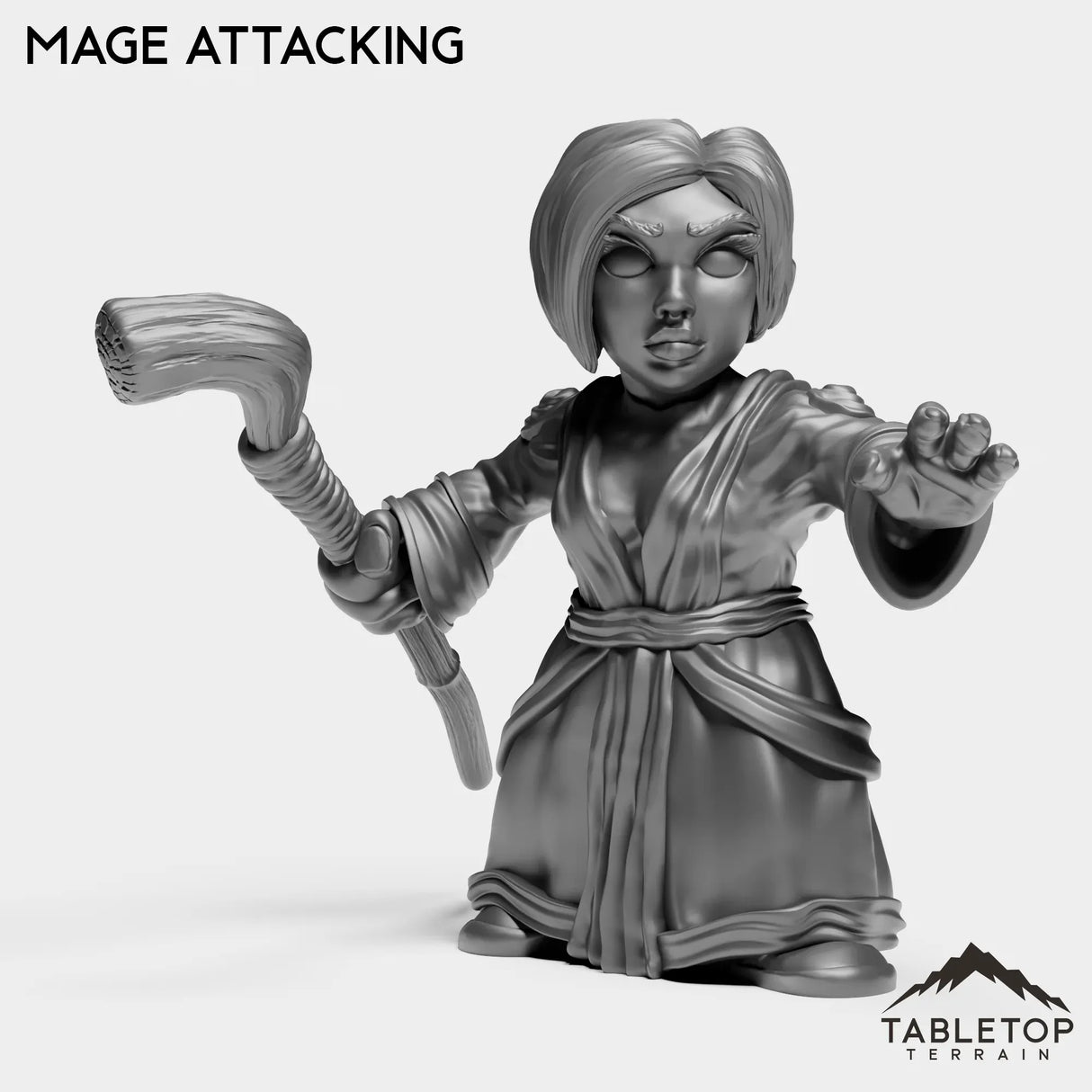 Tabletop Terrain Miniature Mage Attacking Gnome Starters Female