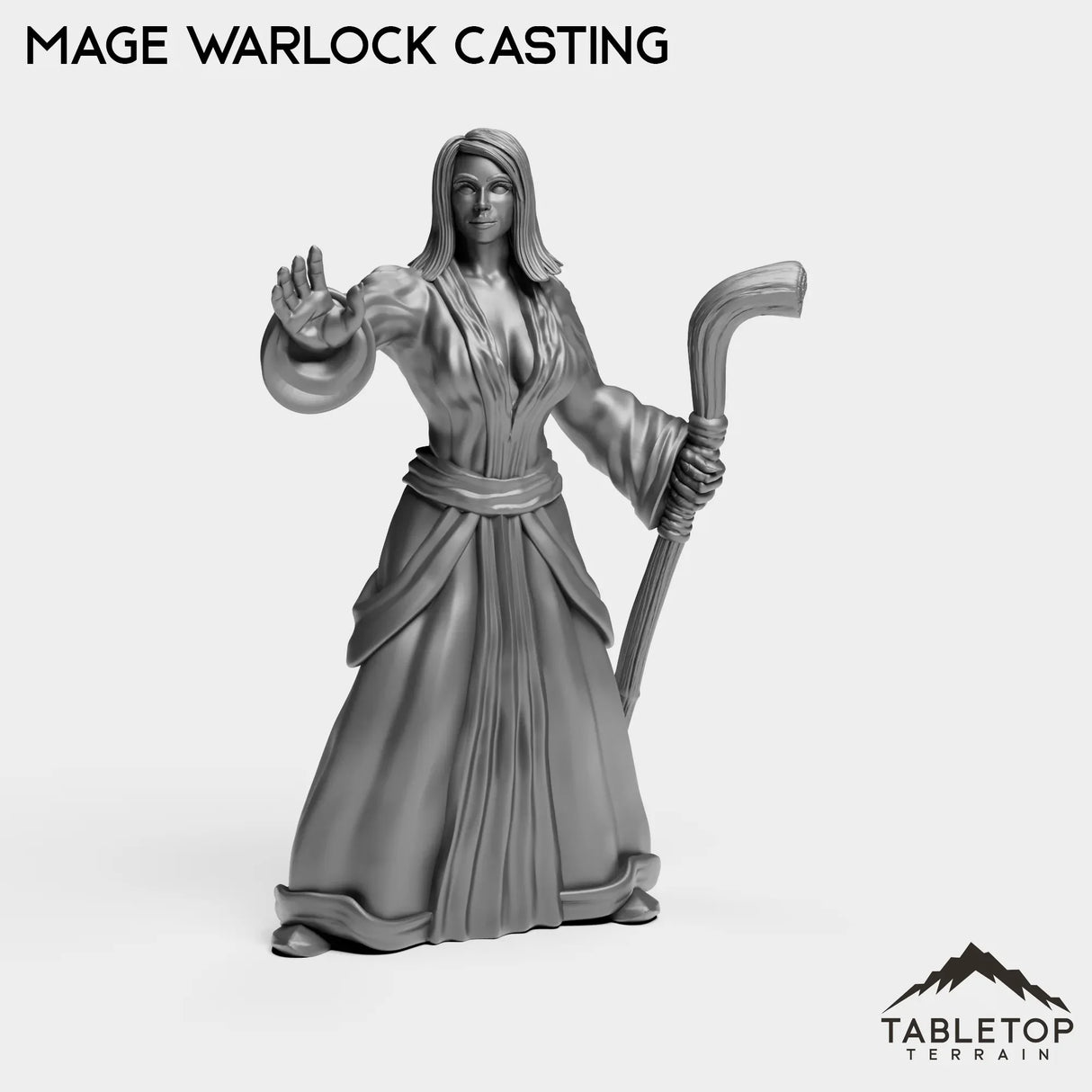 Tabletop Terrain Miniature Mage Warlock Casting Human Starters Female
