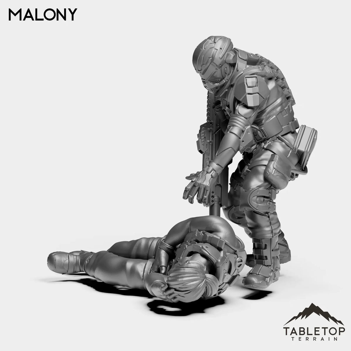 Tabletop Terrain Miniature Malony & Dead Guy - Shock Team