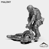 Tabletop Terrain Miniature Malony & Dead Guy - Shock Team