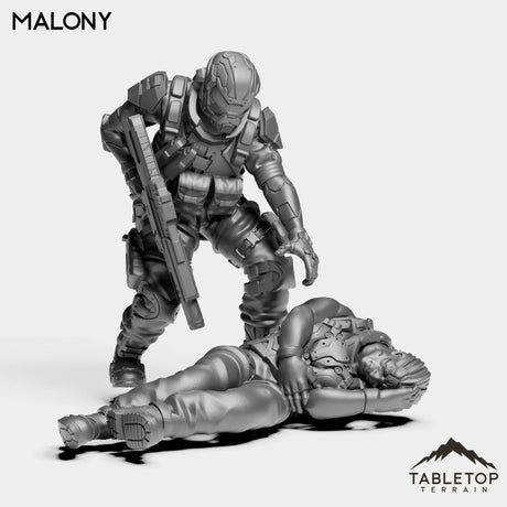 Tabletop Terrain Miniature Malony & Dead Guy - Shock Team