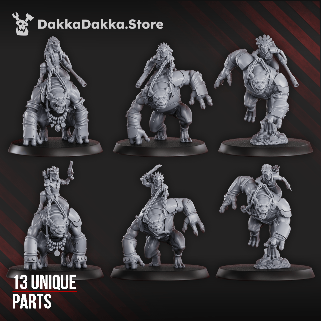 Tabletop Terrain Miniature Mar-Duk Tribe Riders / Furybeasts (build kit)