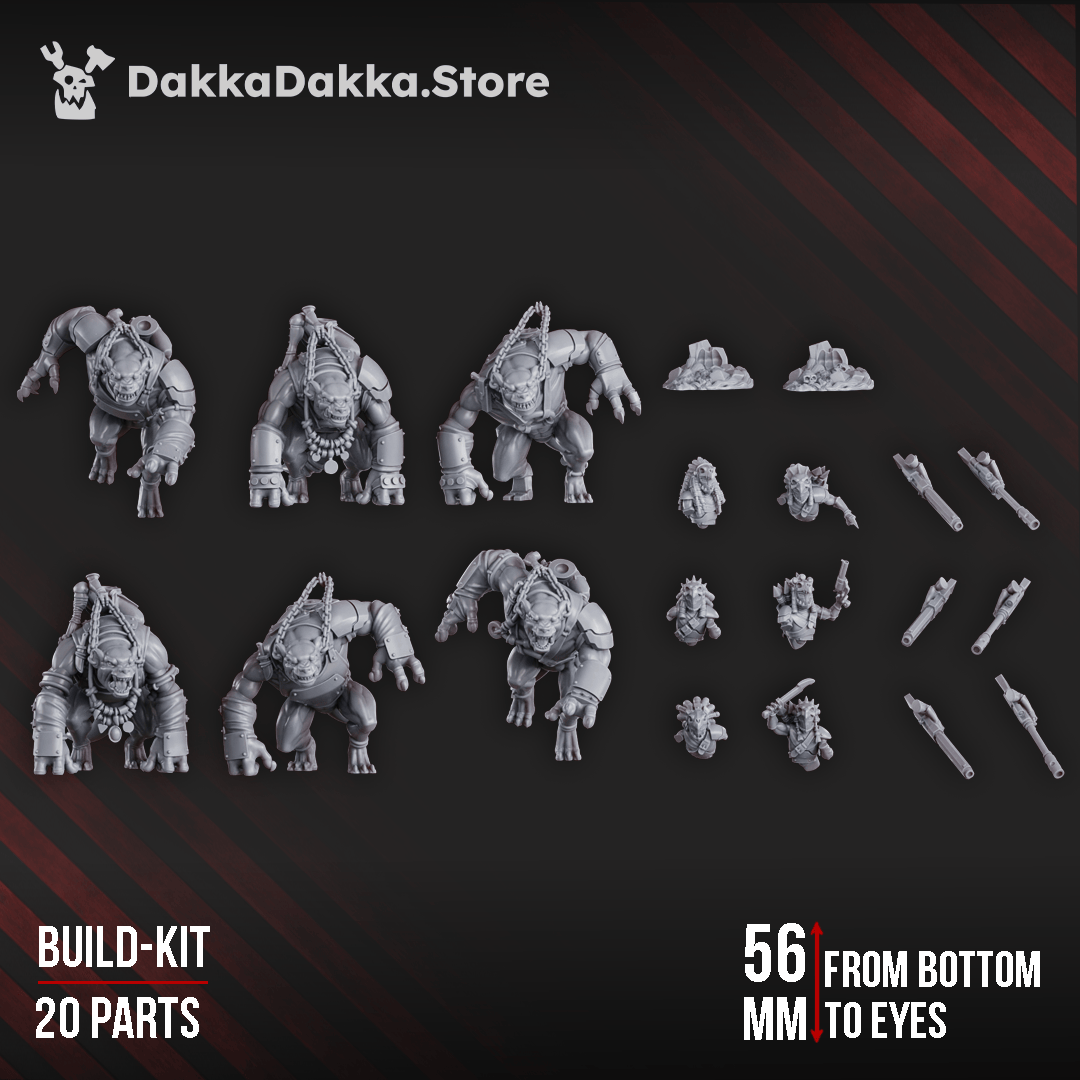 Tabletop Terrain Miniature Mar-Duk Tribe Riders / Furybeasts (build kit)