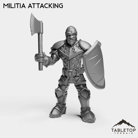 Tabletop Terrain Miniature Militia Attacking Human Militia