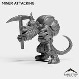 Tabletop Terrain Miniature Miner Attacking Kobolds