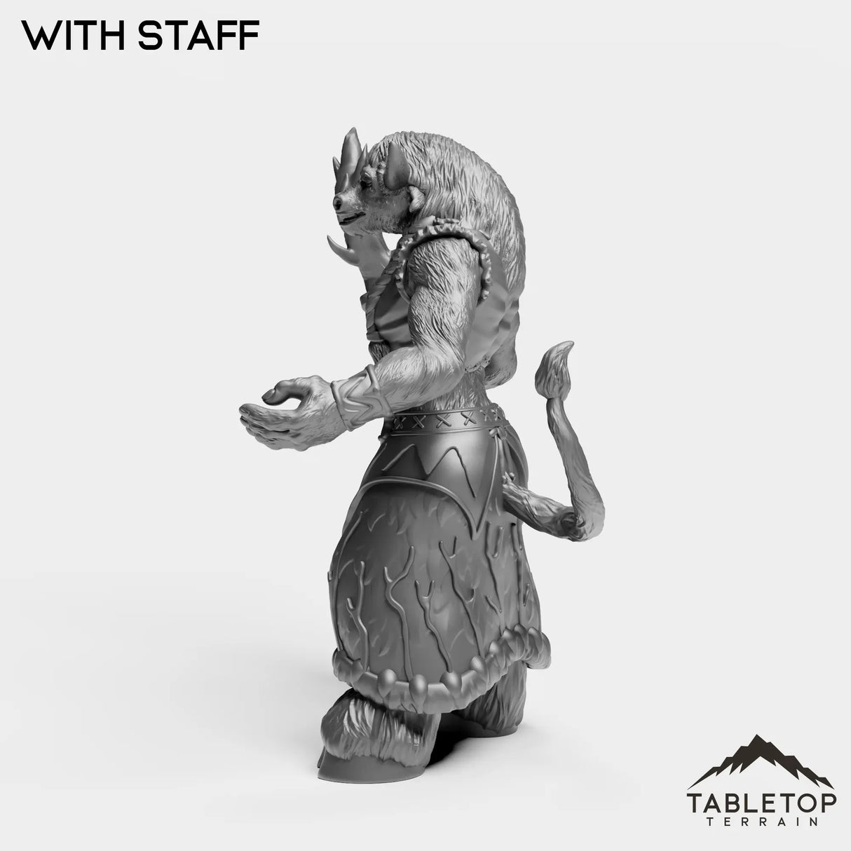 Tabletop Terrain Miniature Minotaur Druid Female
