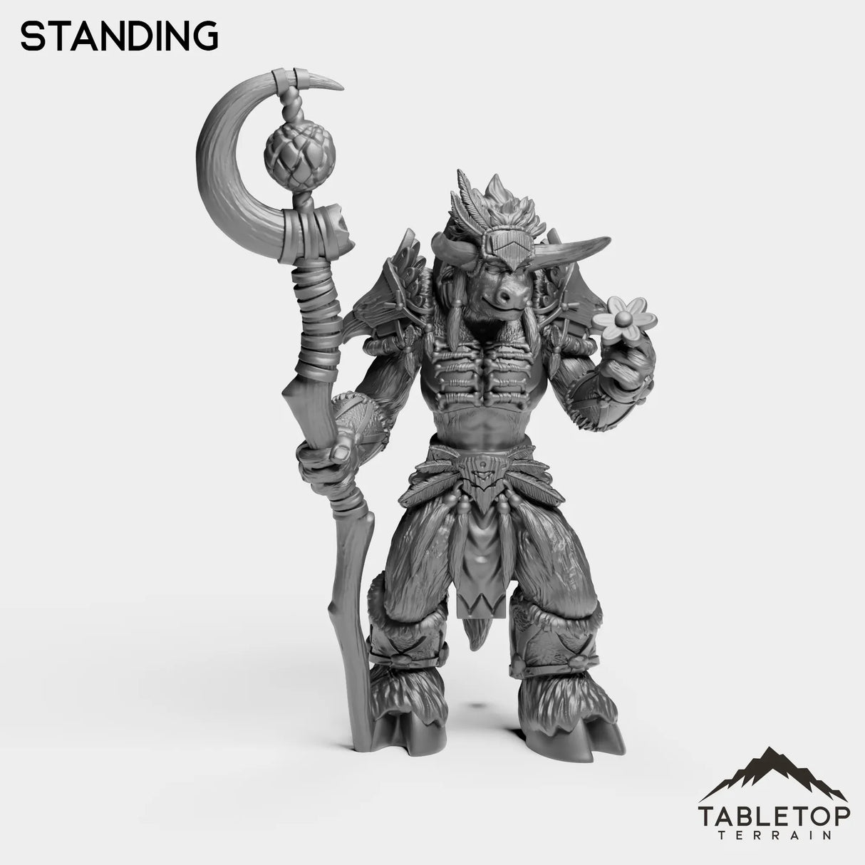 Tabletop Terrain Miniature Minotaur Heritage Druid Female