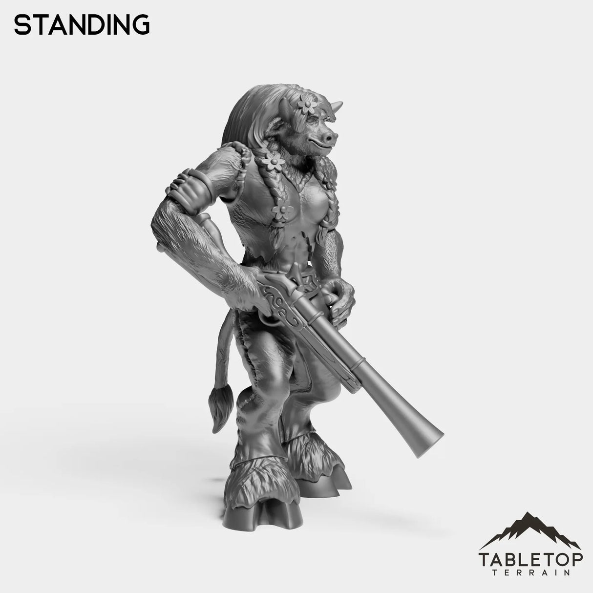 Tabletop Terrain Miniature Minotaur Hunter Starter Female