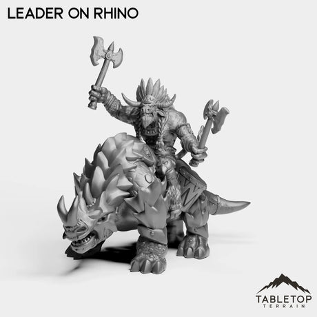 Tabletop Terrain Miniature Minotaur Leader on Rhino