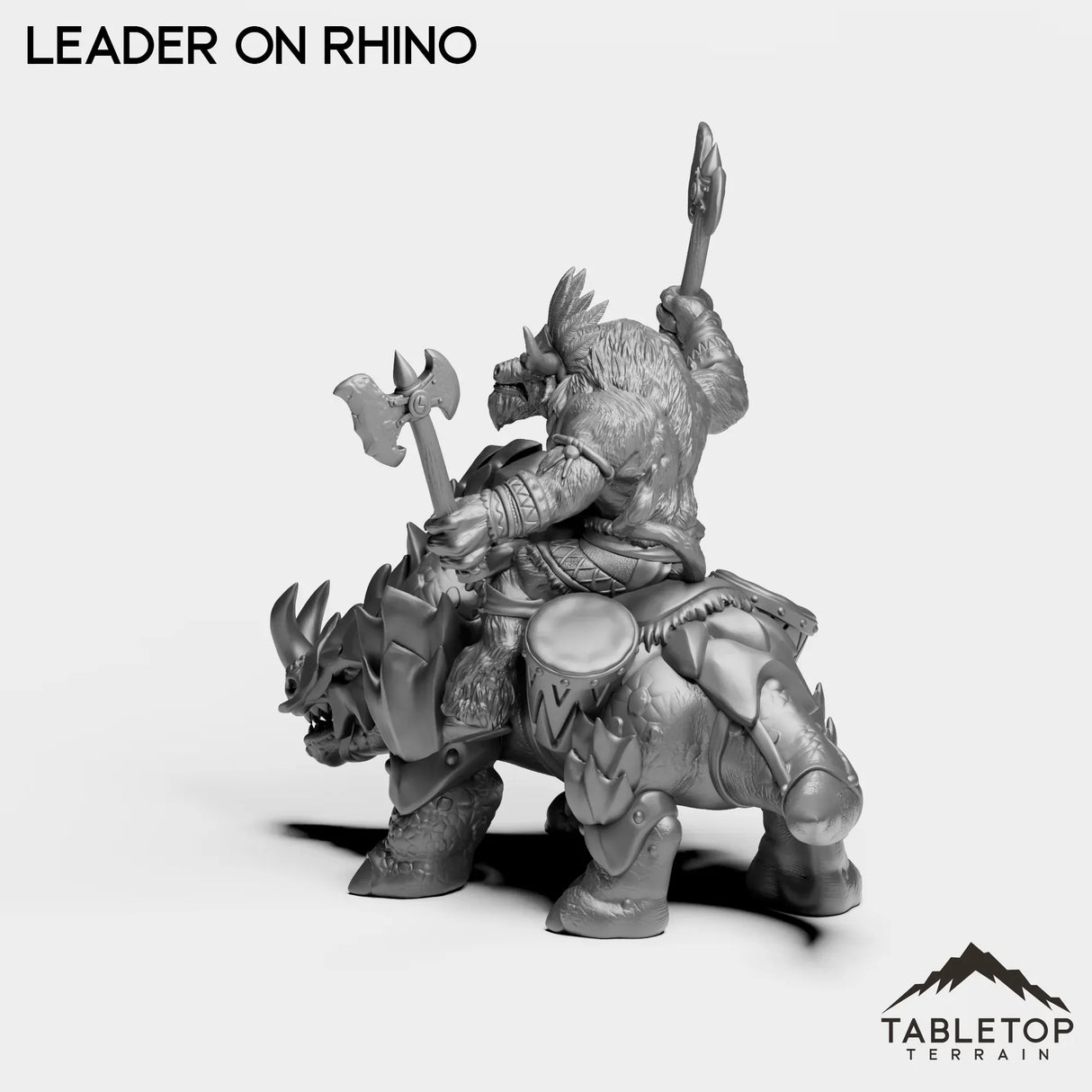 Tabletop Terrain Miniature Minotaur Leader on Rhino