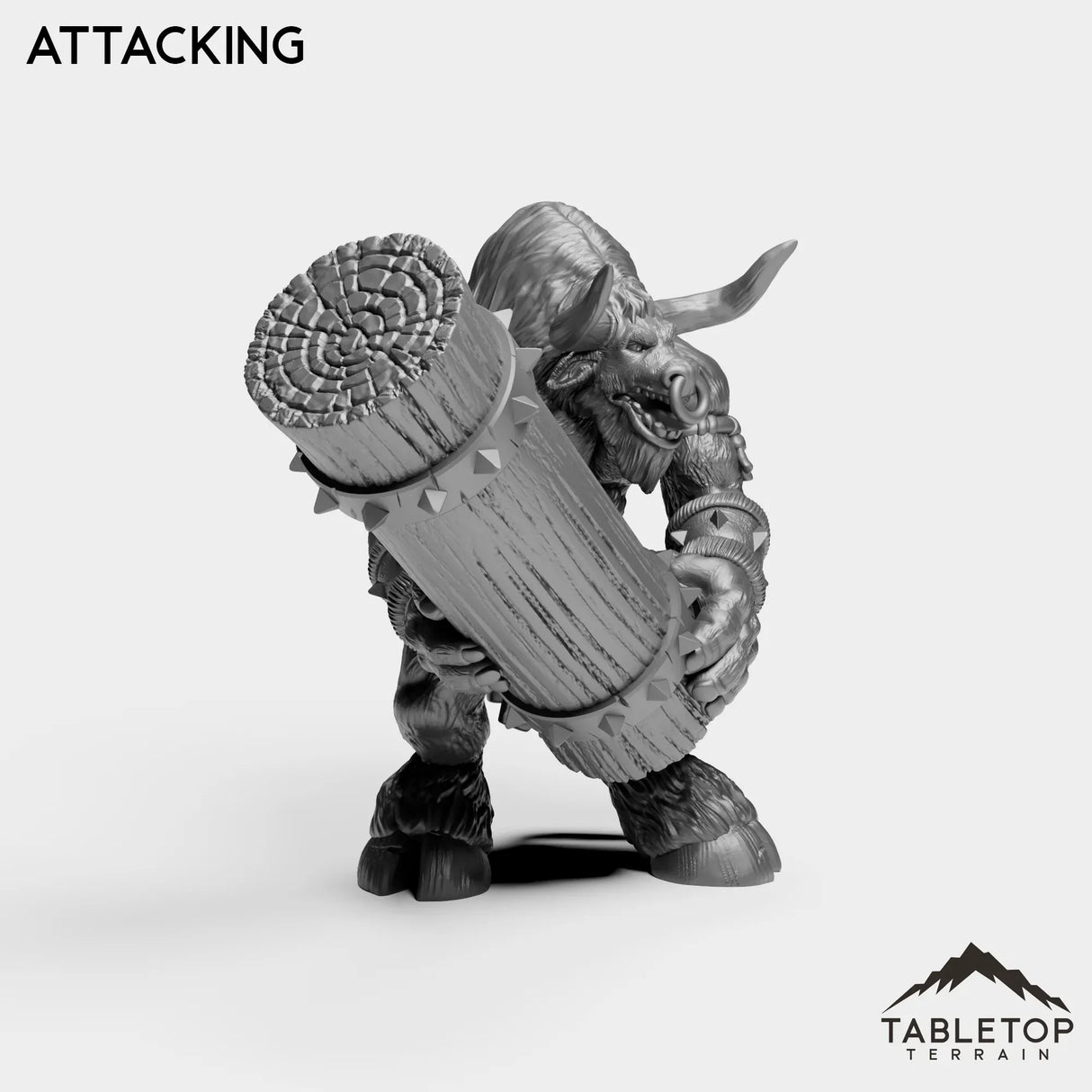 Tabletop Terrain Miniature Minotaur With Tree