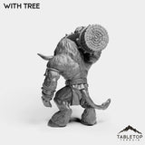 Tabletop Terrain Miniature Minotaur With Tree