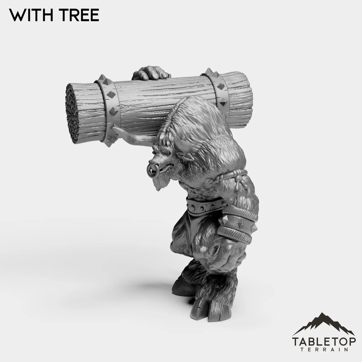 Tabletop Terrain Miniature Minotaur With Tree