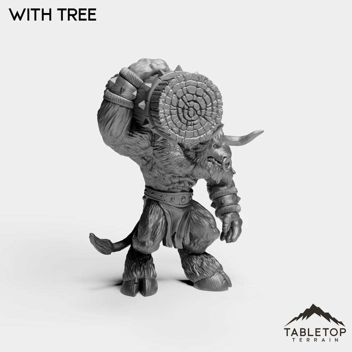 Tabletop Terrain Miniature Minotaur With Tree