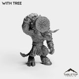 Tabletop Terrain Miniature Minotaur With Tree