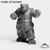 Tabletop Terrain Miniature Monk Attacking Panda Starter