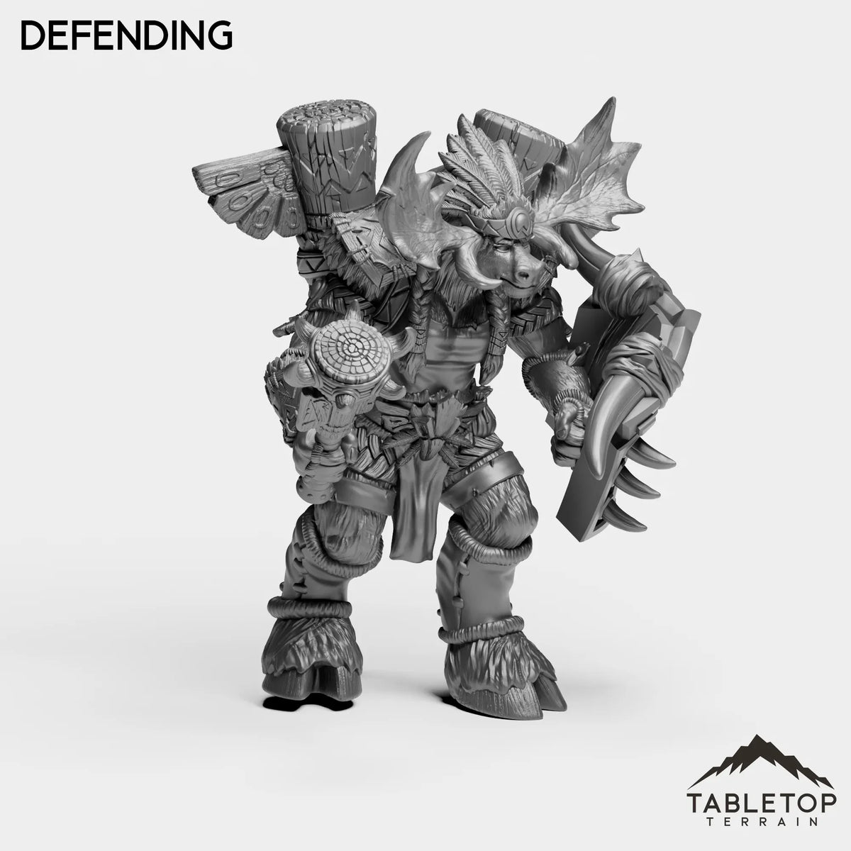 Tabletop Terrain Miniature Mountain Minotaur Warrior Female