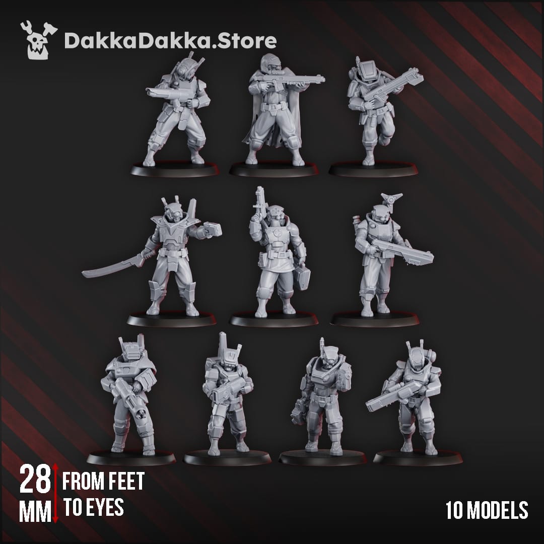 Tabletop Terrain Miniature MSC Operations Team 2nd Division Squad (x10)