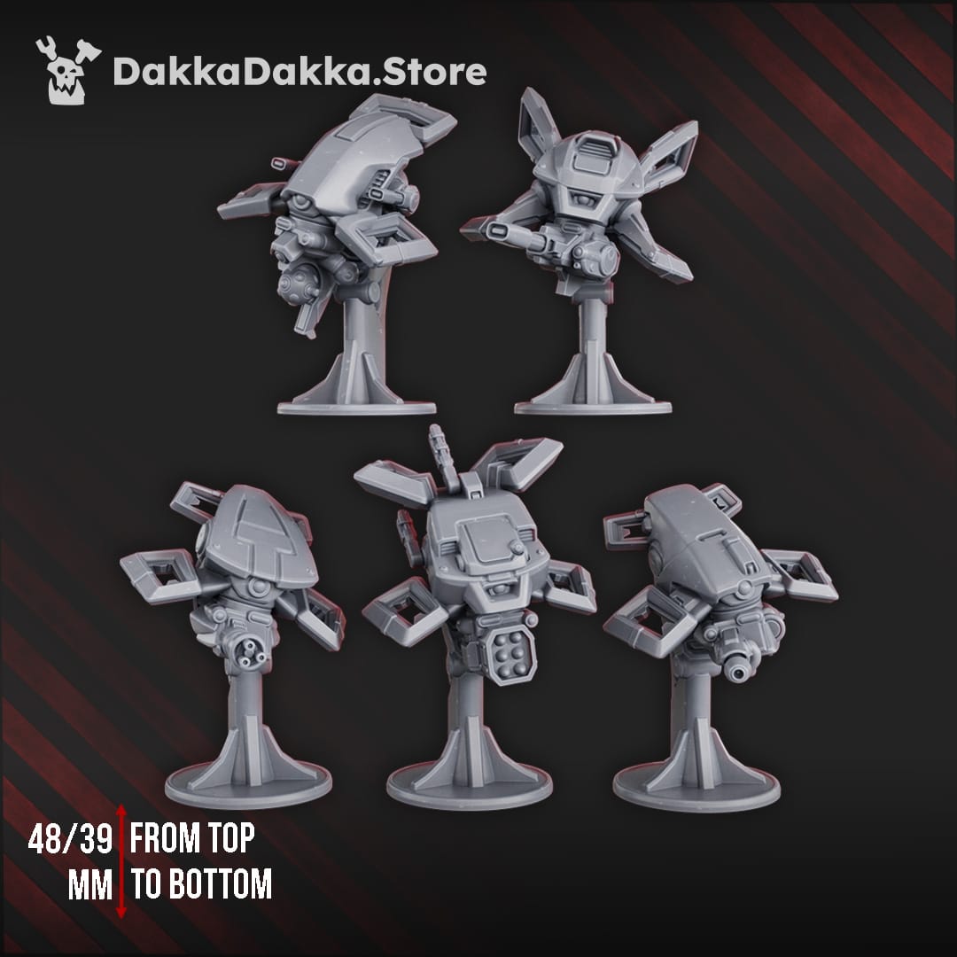 Tabletop Terrain Miniature MSC Robot Planes & Turret