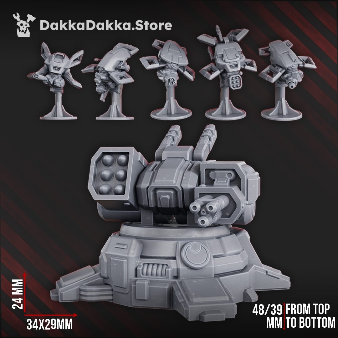 Tabletop Terrain Miniature MSC Robot Planes & Turret