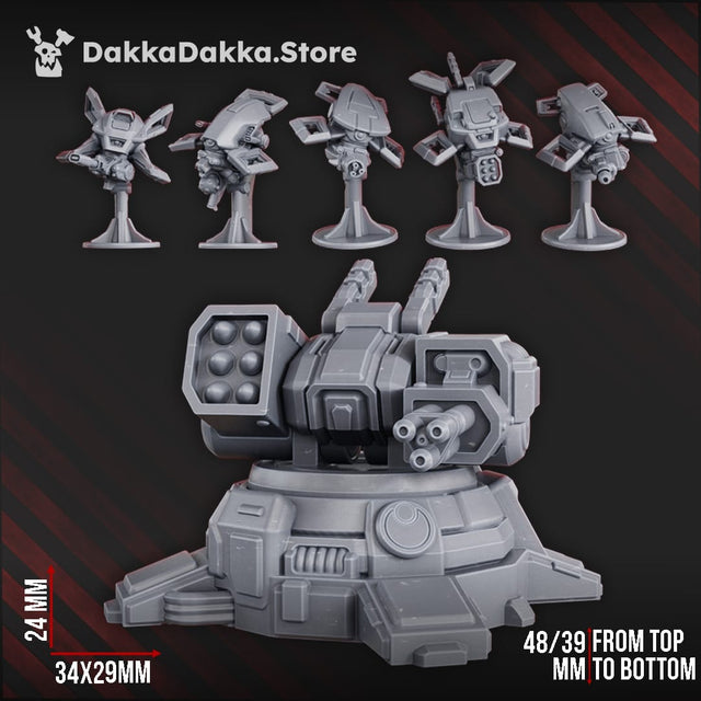 Tabletop Terrain Miniature MSC Robot Planes & Turret