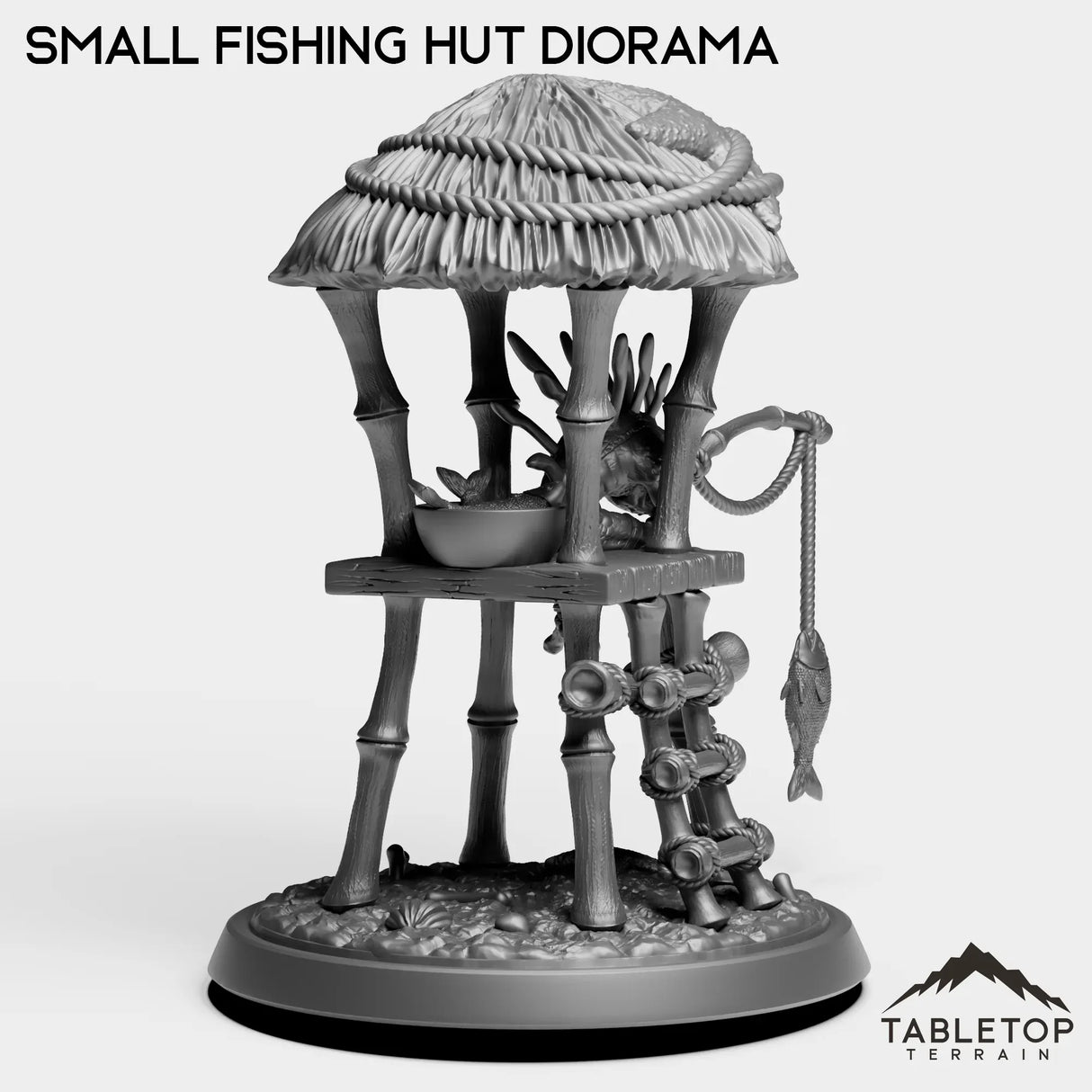 Tabletop Terrain Miniature Murloc Small Fishing Hut Diorama