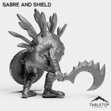 Tabletop Terrain Miniature Murlocs with Weapons