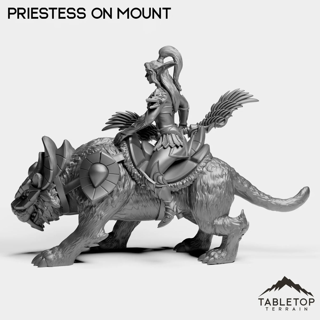Tabletop Terrain Miniature Night Priestess on Mount