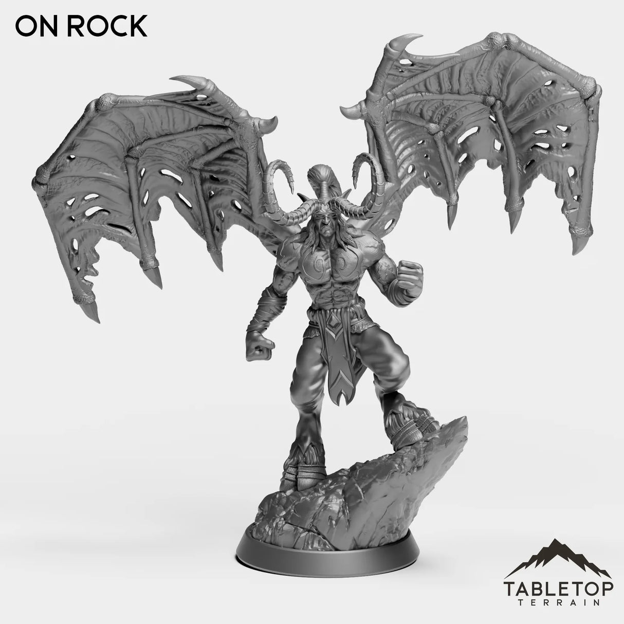 Tabletop Terrain Miniature On Rock Demon Shadow Hunter
