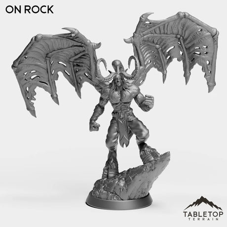 Tabletop Terrain Miniature On Rock Demon Shadow Hunter