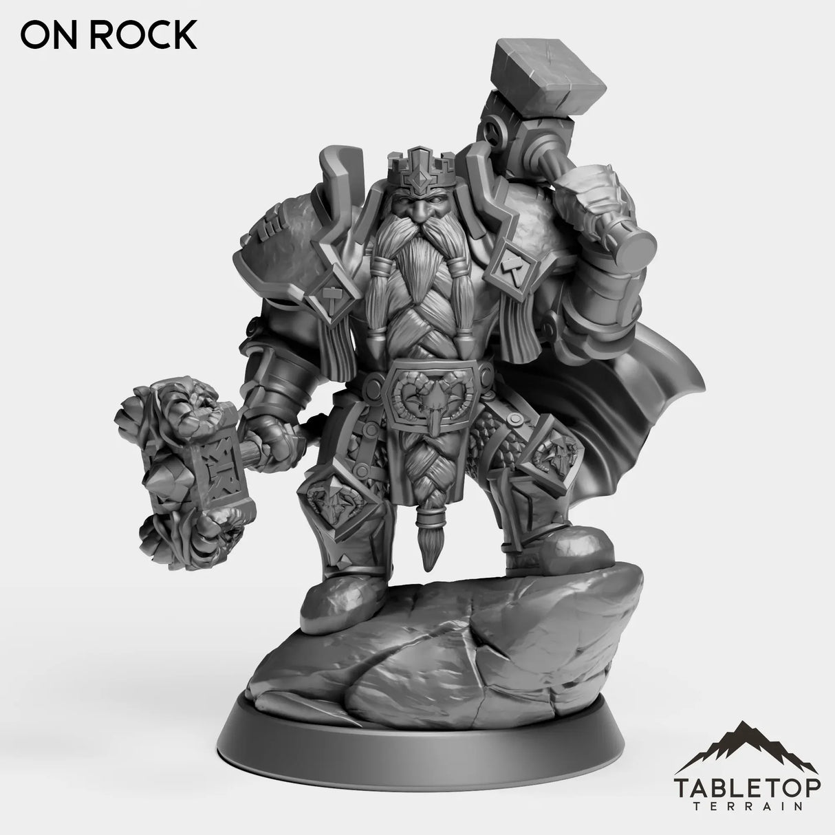 Tabletop Terrain Miniature On Rock Dwarf Leader